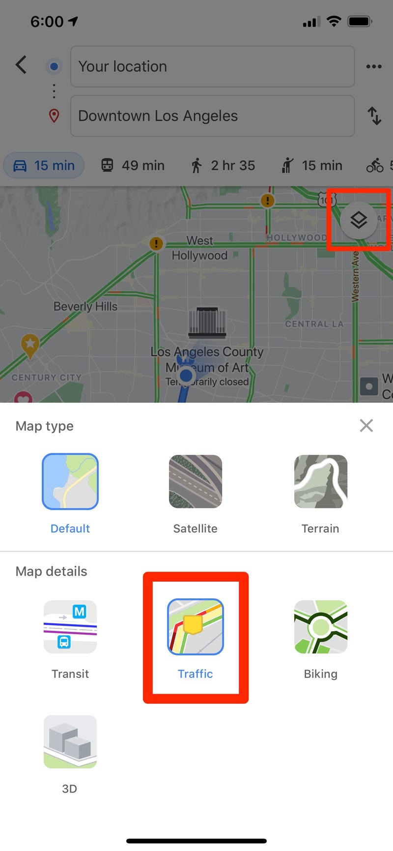 my location traffic report